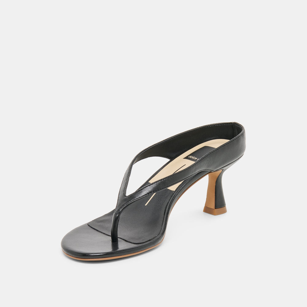 Doreen Black Leather Heels / Dolce Vita
