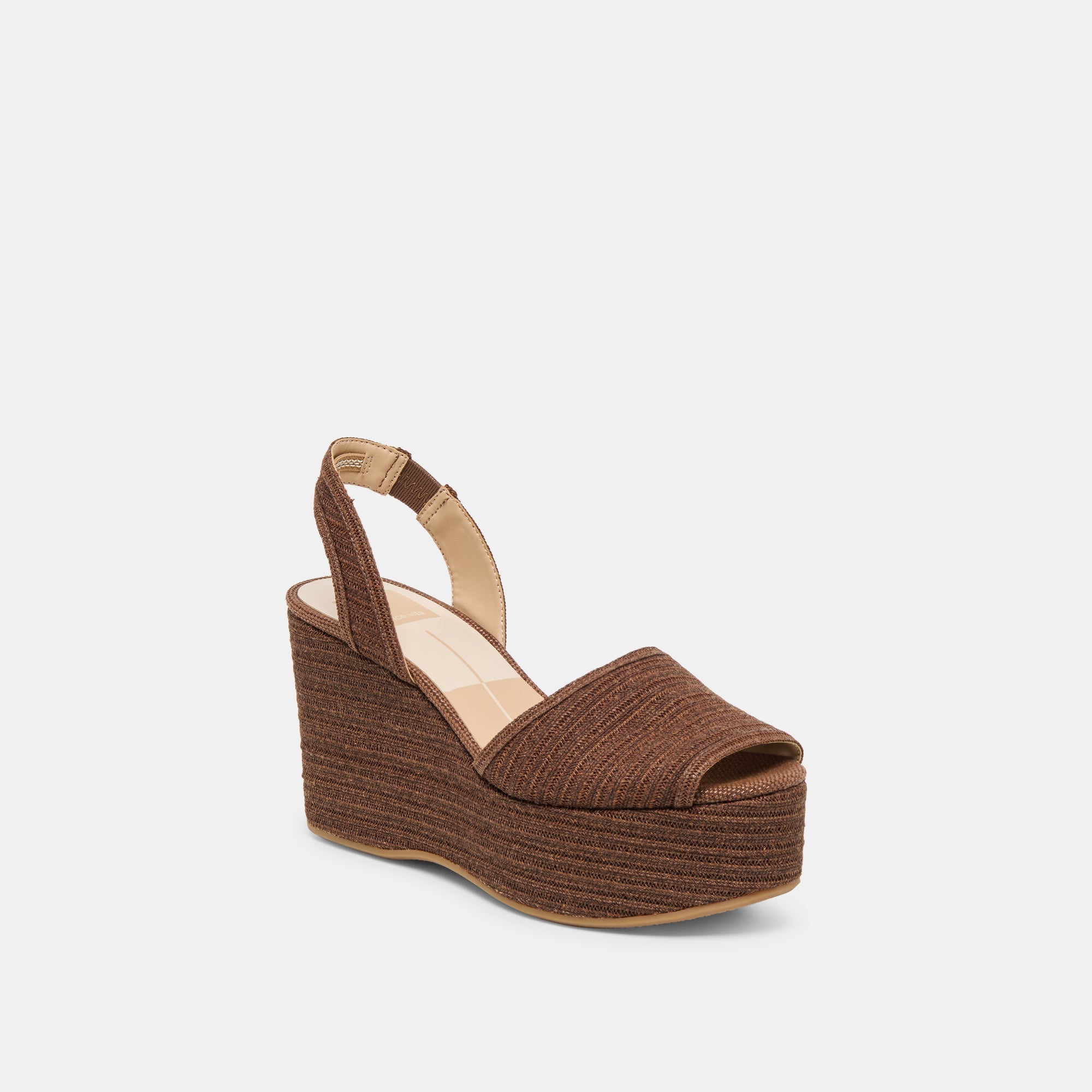 Akera Cocoa Raffia Wedges / Dolce Vita