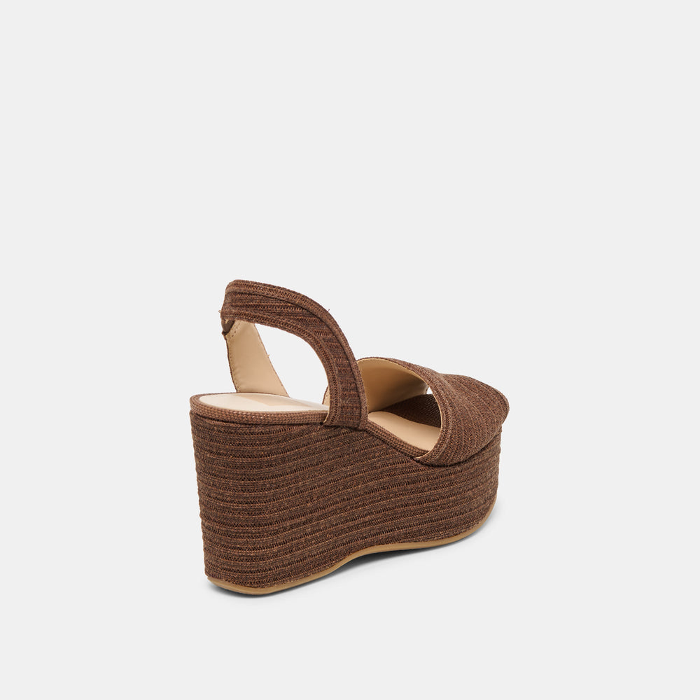 Akera Cocoa Raffia Wedges / Dolce Vita