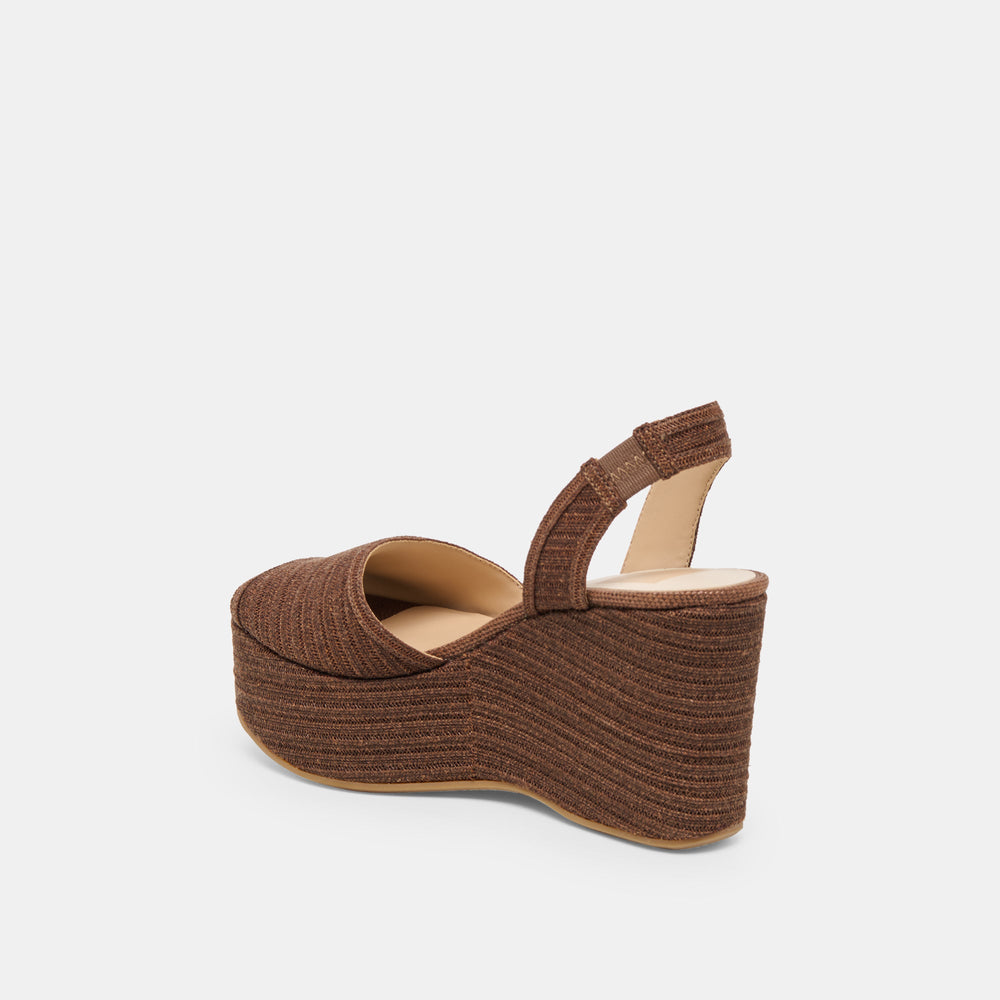 Akera Cocoa Raffia Wedges / Dolce Vita