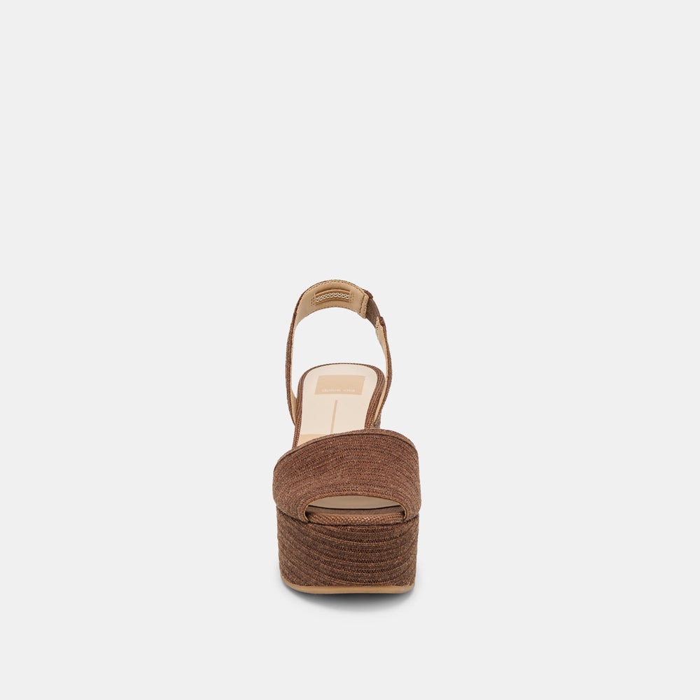 Akera Cocoa Raffia Wedges / Dolce Vita