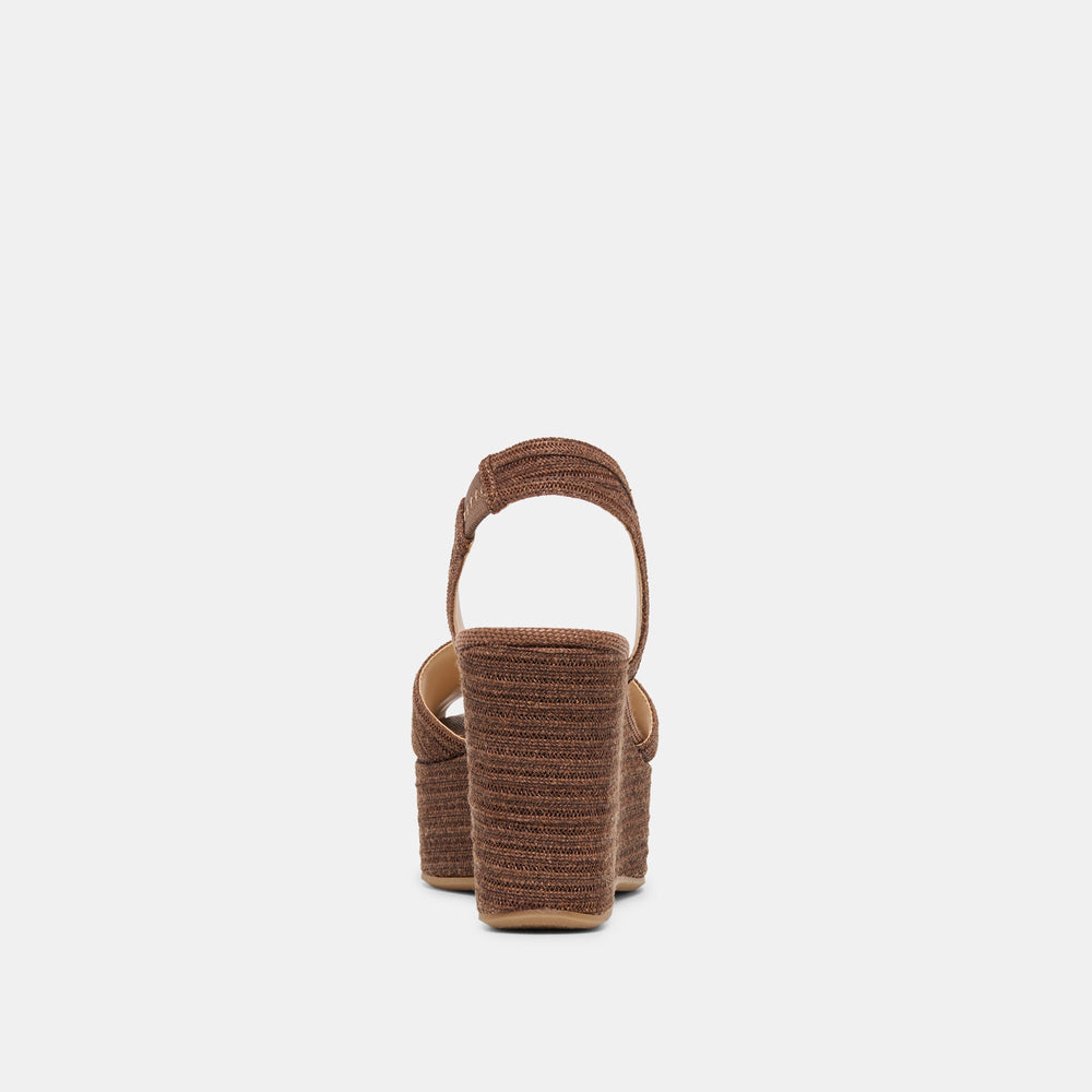 Akera Cocoa Raffia Wedges / Dolce Vita