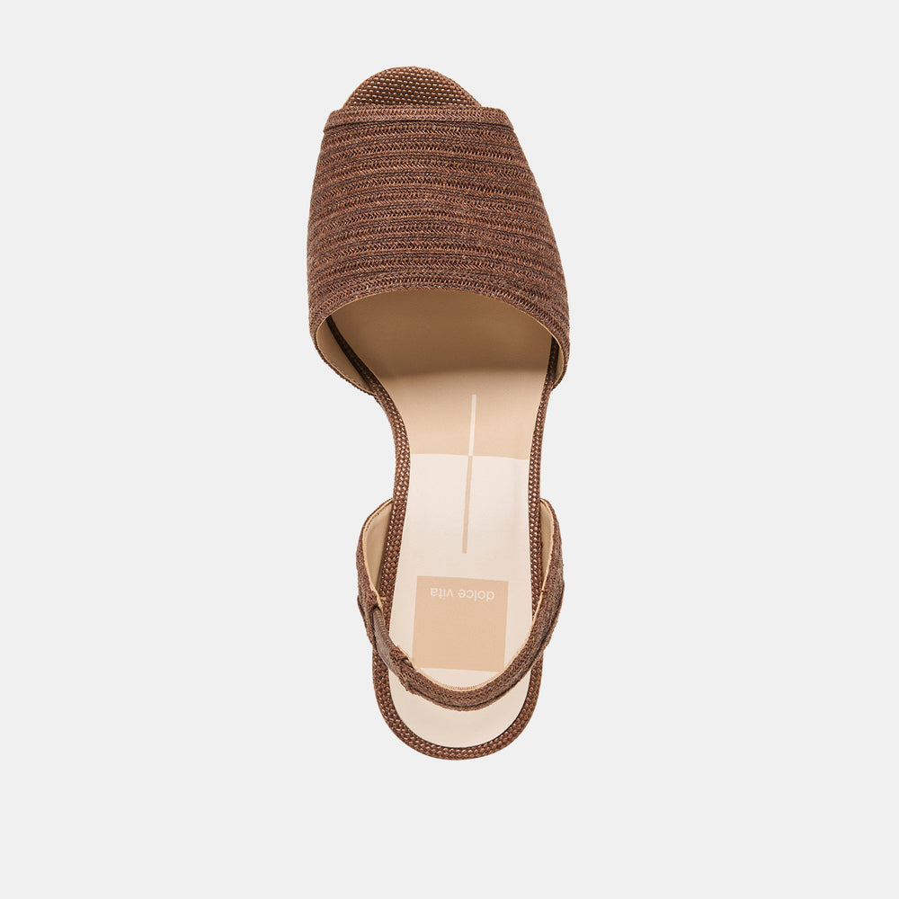 Akera Cocoa Raffia Wedges / Dolce Vita
