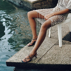 Mylee Black Leather Heels / Dolce Vita