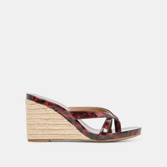 Helan Espadrille Tortoise Patent Leather Wedges / Dolce Vita