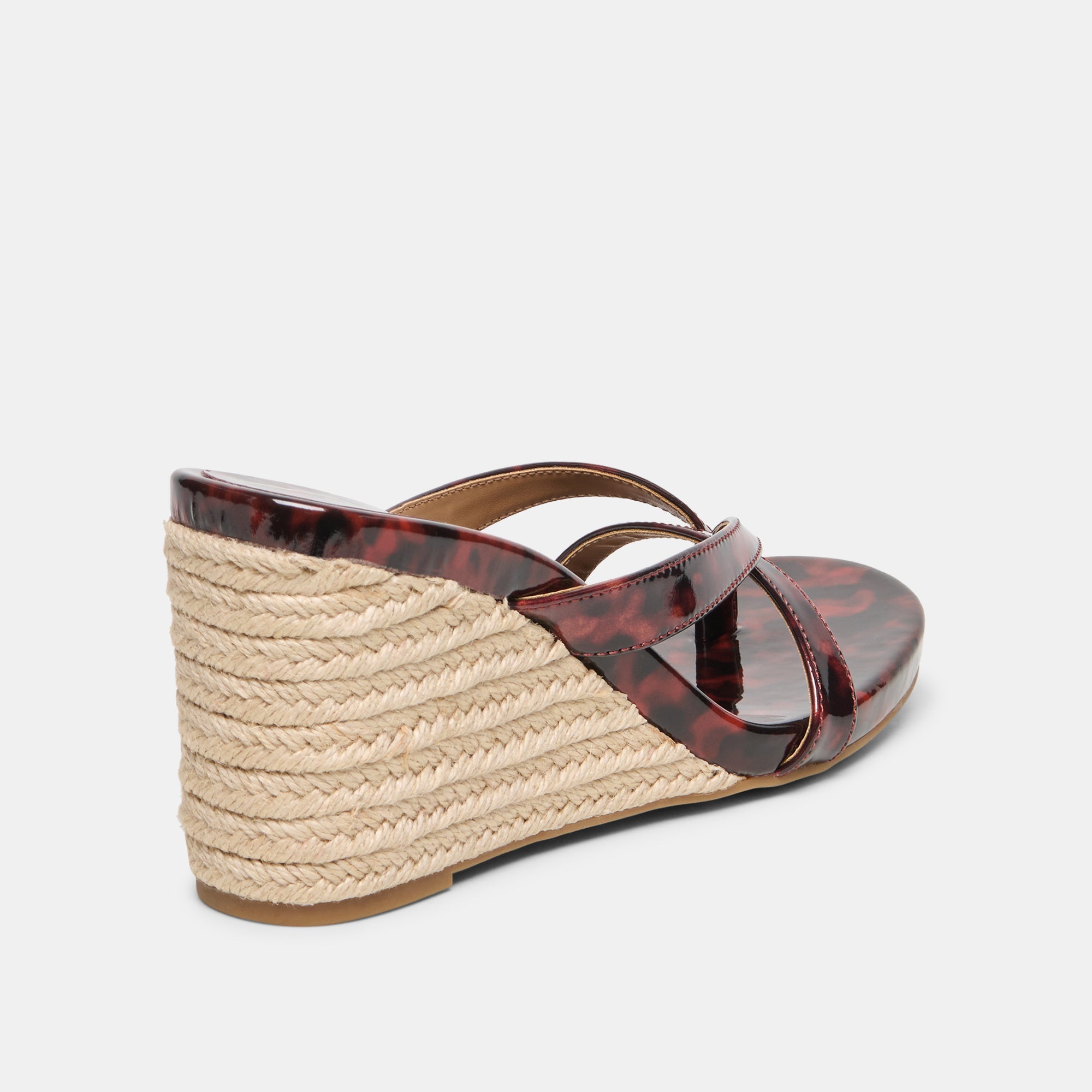 Helan Espadrille Tortoise Patent Leather Wedges / Dolce Vita