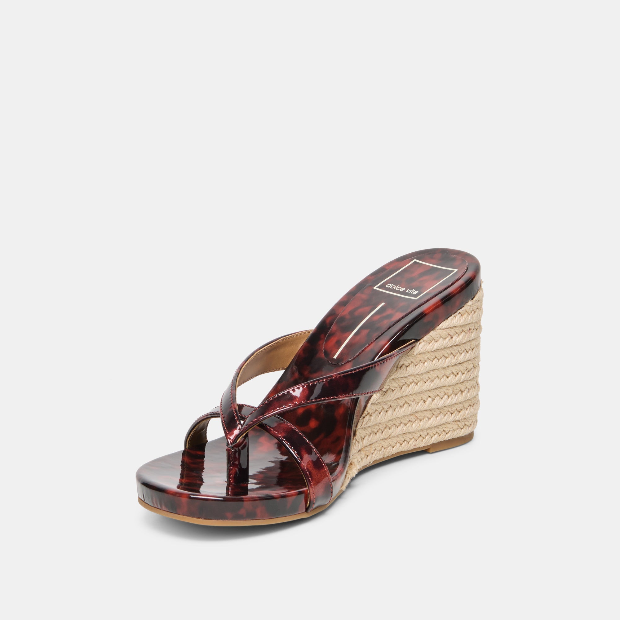 Helan Espadrille Tortoise Patent Leather Wedges / Dolce Vita