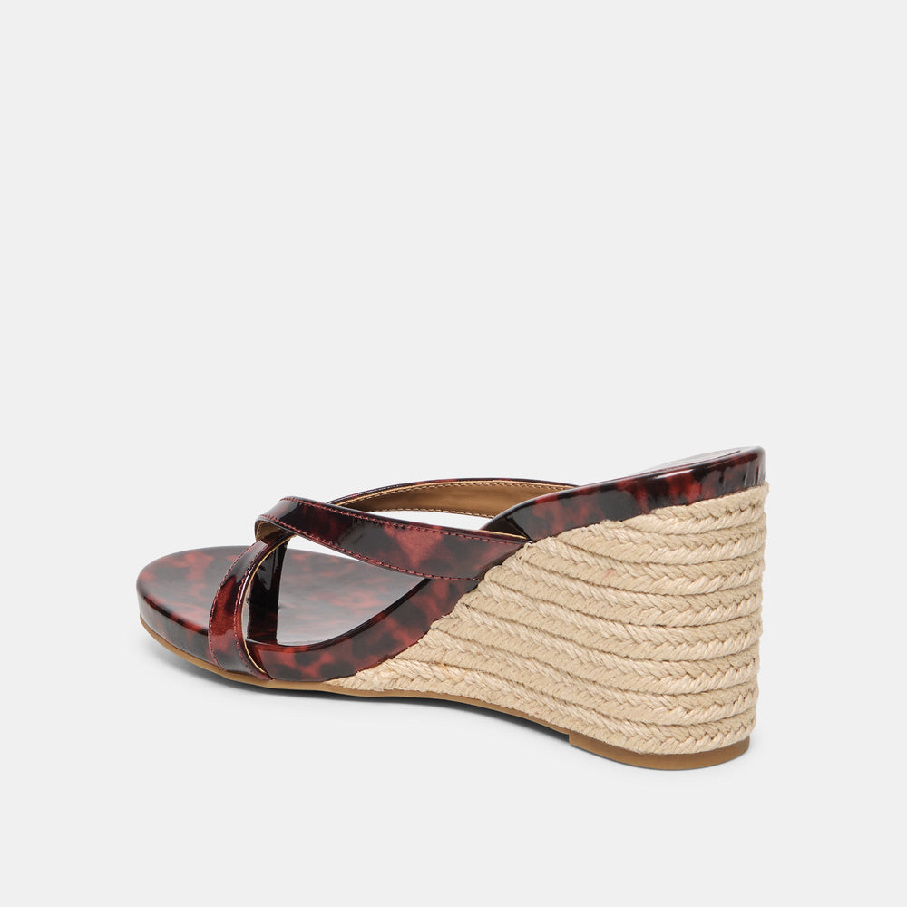 Helan Espadrille Tortoise Patent Leather Wedges / Dolce Vita