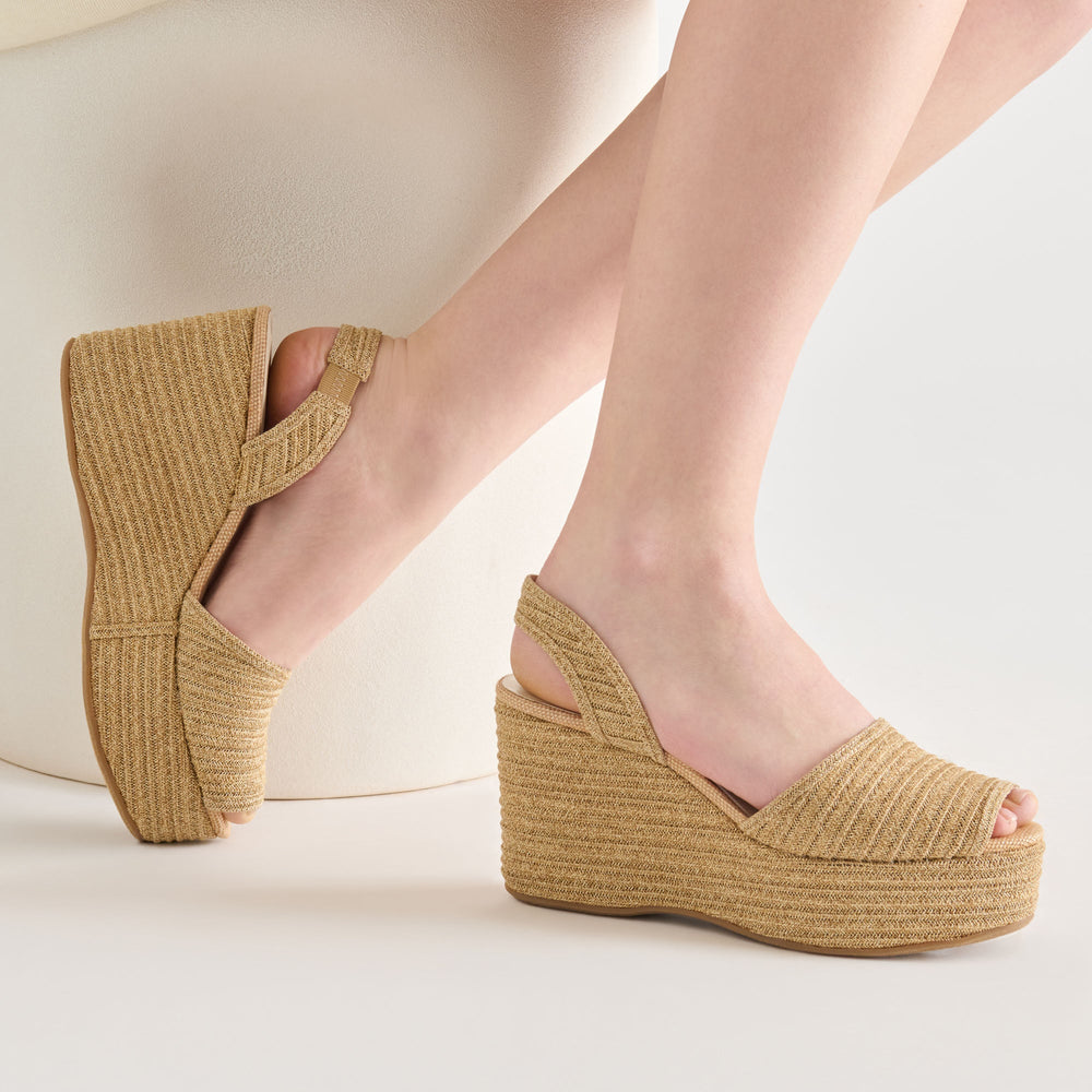 Akera Natural Raffia Wedges / Dolce Vita