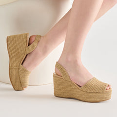 Akera Natural Raffia Wedges / Dolce Vita