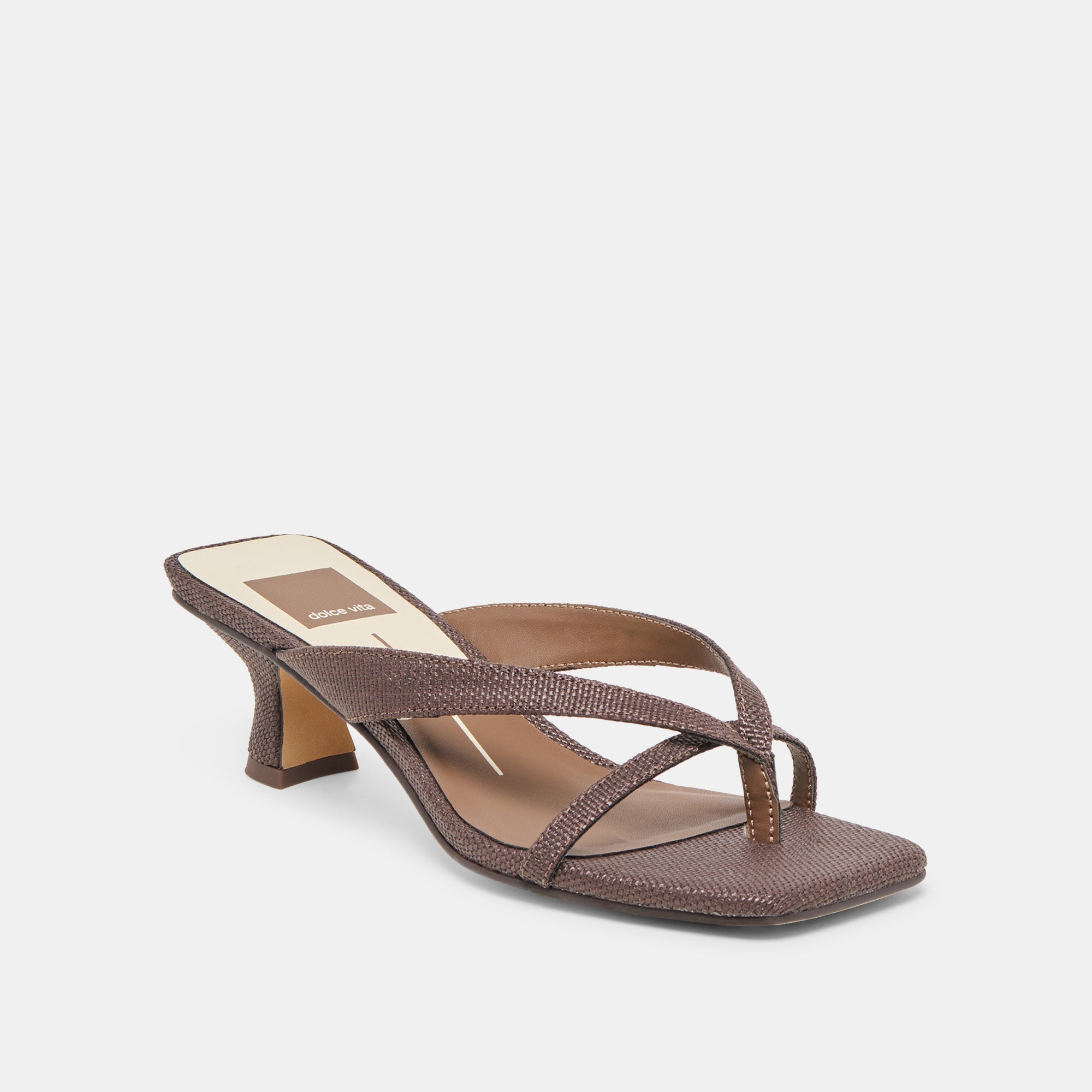 Brevel Chocolate Raffia Heels / Dolce Vita
