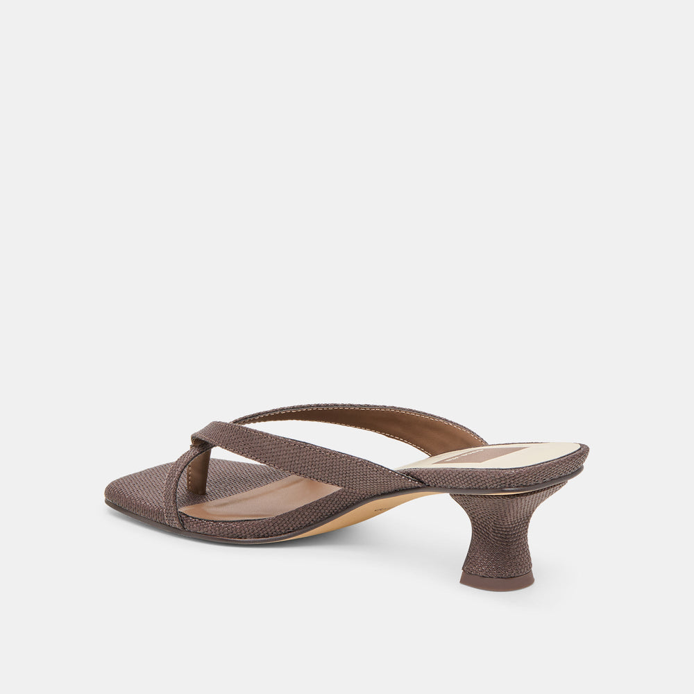 Brevel Chocolate Raffia Heels / Dolce Vita