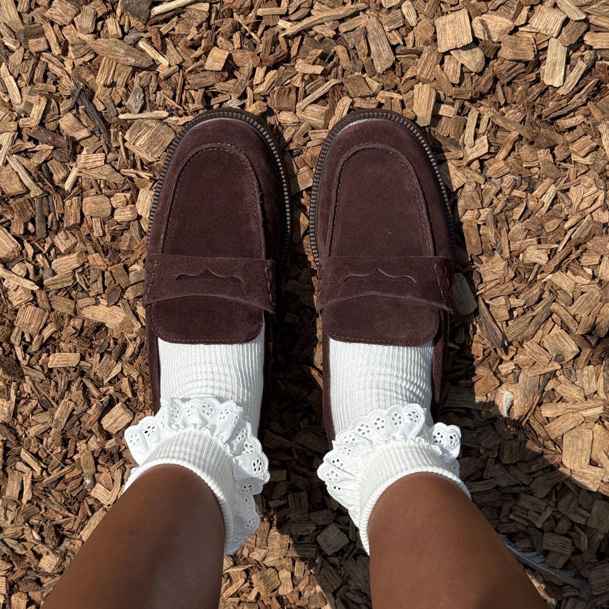 Tiggy Mahogany Suede Loafers / Dolce Vita