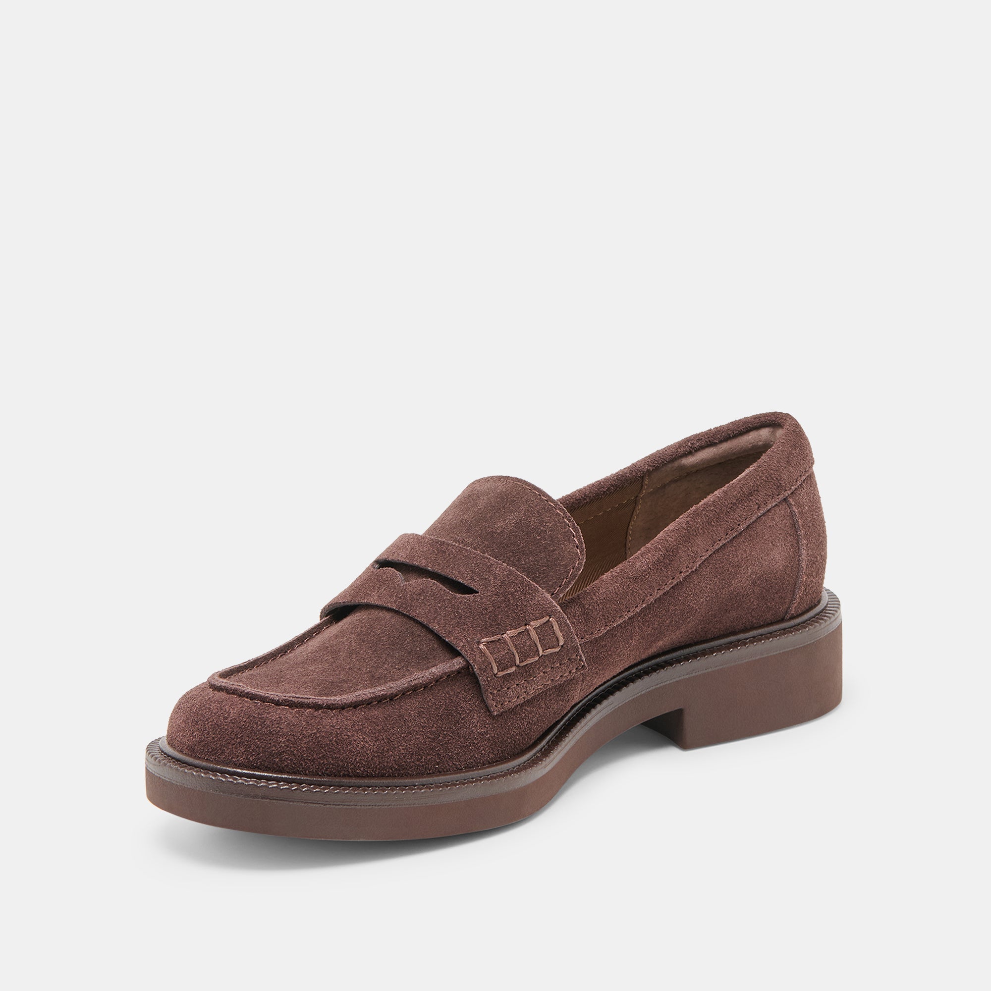 Tiggy Mahogany Suede Loafers / Dolce Vita