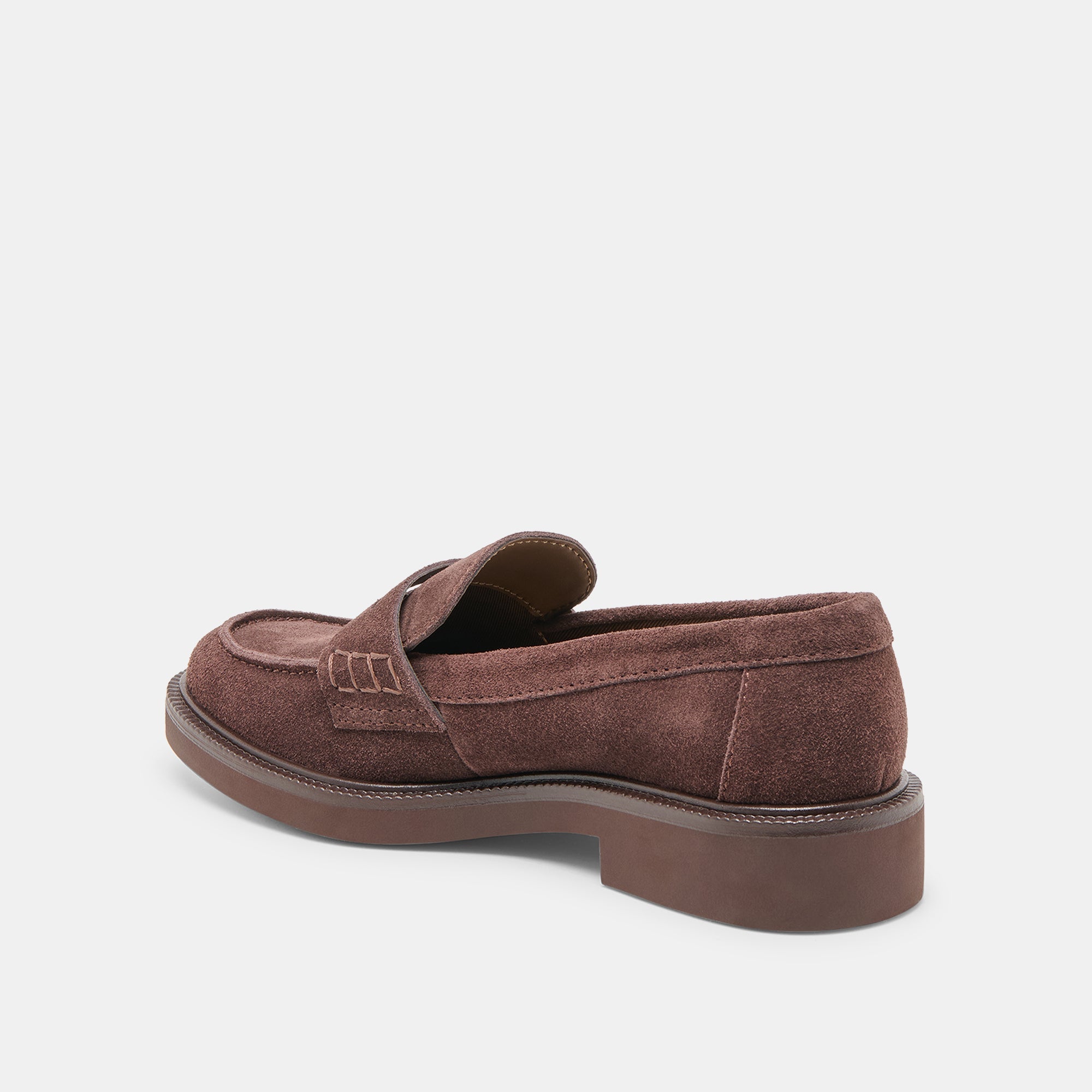 Tiggy Mahogany Suede Loafers / Dolce Vita