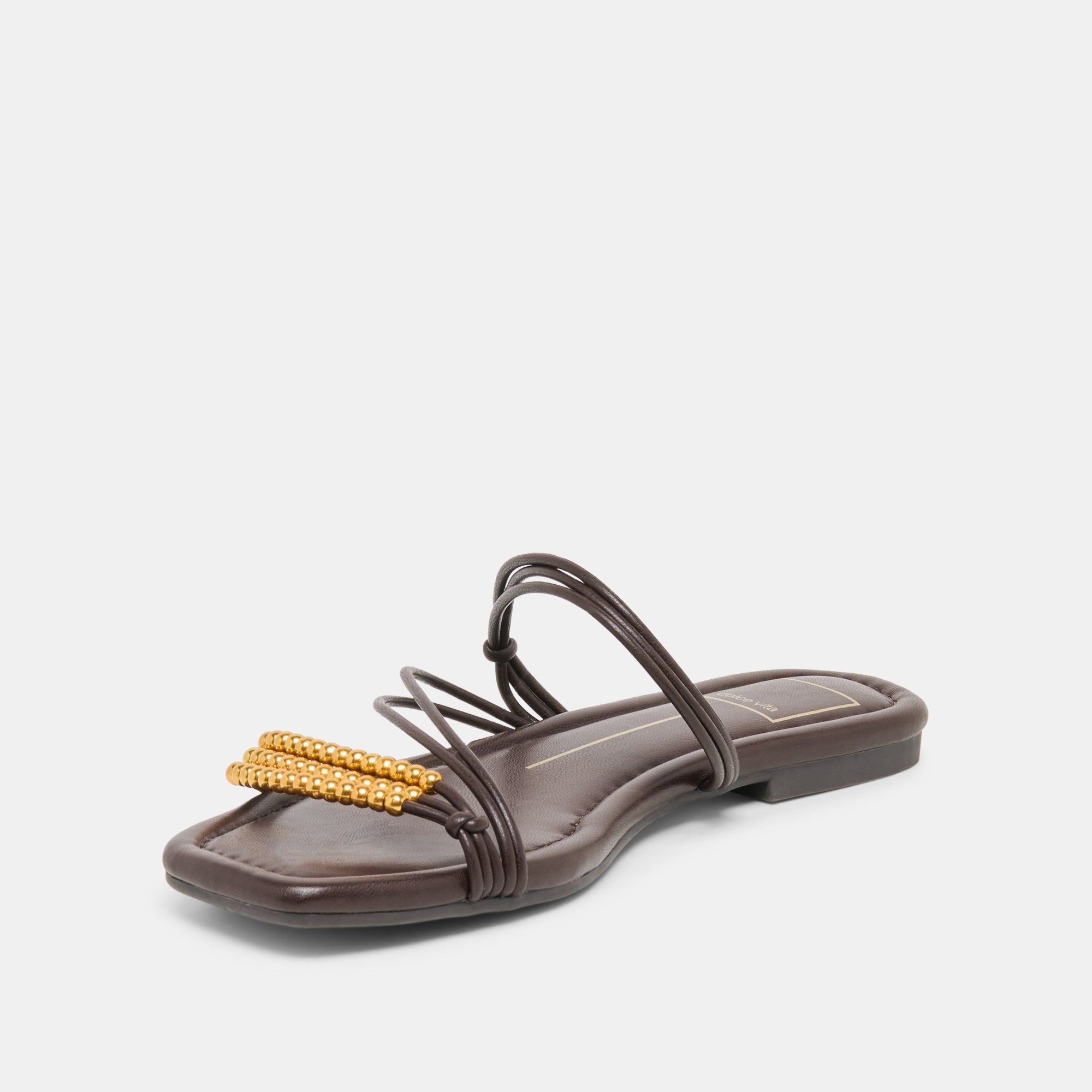 LYNDEE BEAD Espresso Stella Strappy Open-Toe Sandals / Dolce Vita