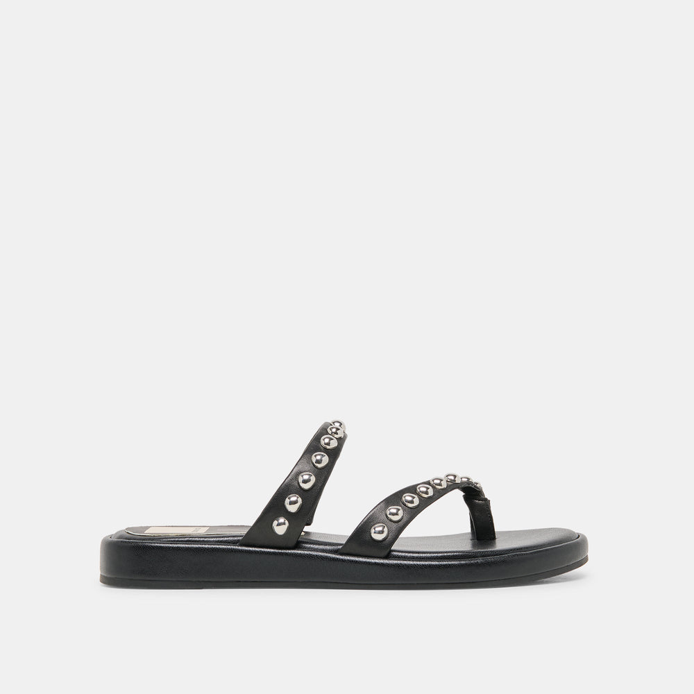 Amary Stud Black Leather Sandals / Dolce Vita
