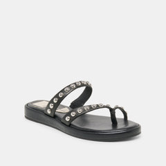 Amary Stud Black Leather Sandals / Dolce Vita