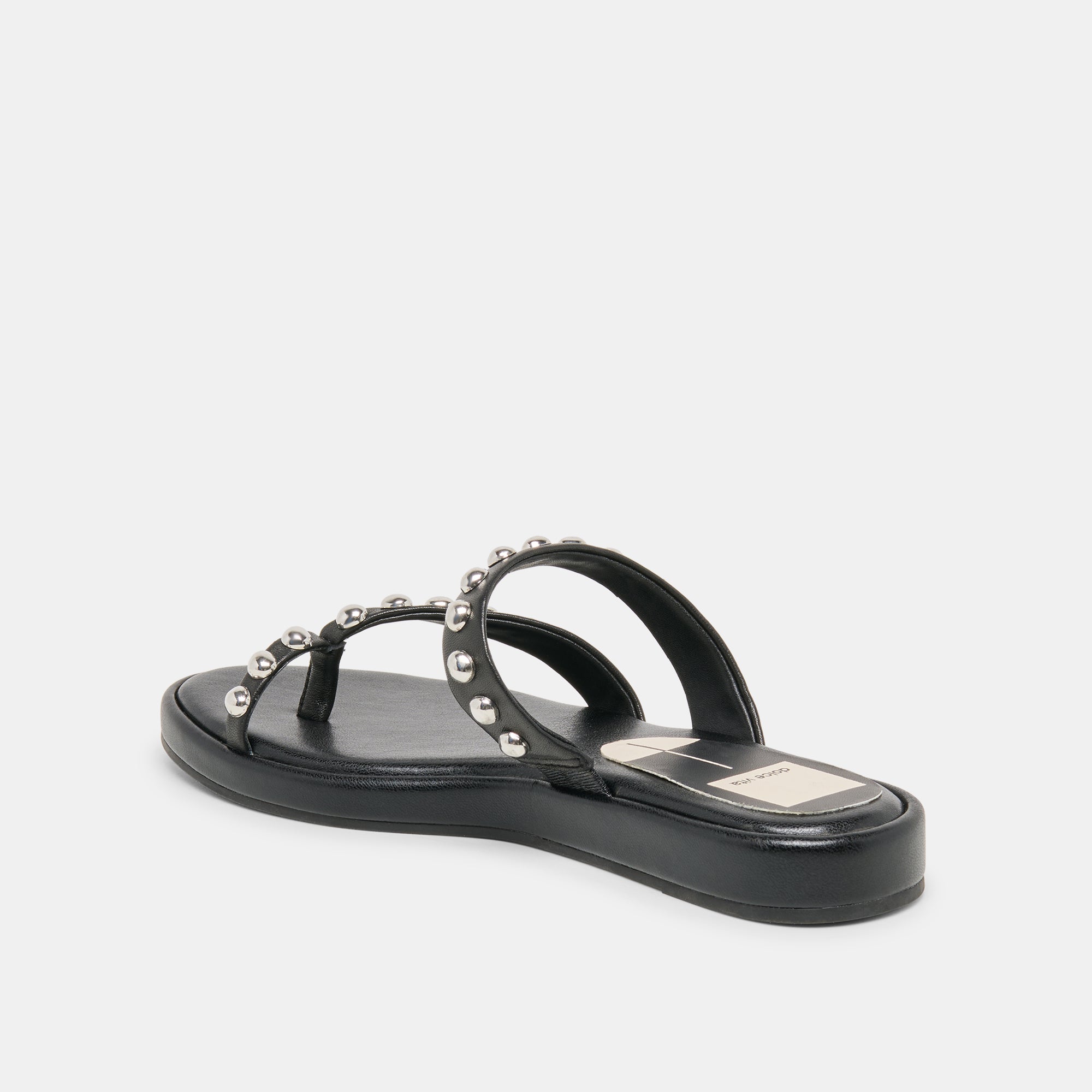 Amary Stud Black Leather Sandals / Dolce Vita