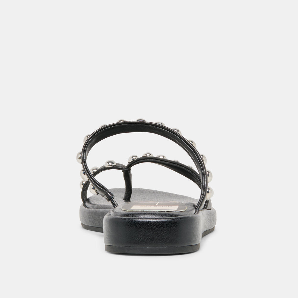 Amary Stud Black Leather Sandals / Dolce Vita