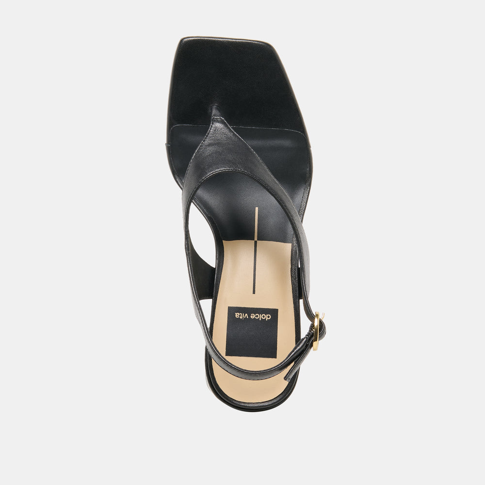 Yves Black Leather Heels / Dolce Vita