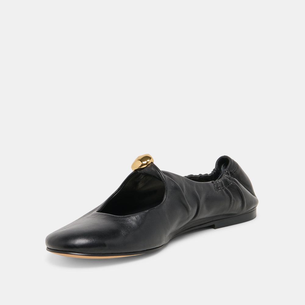 Cornel Black Leather Flats / Dolce Vita