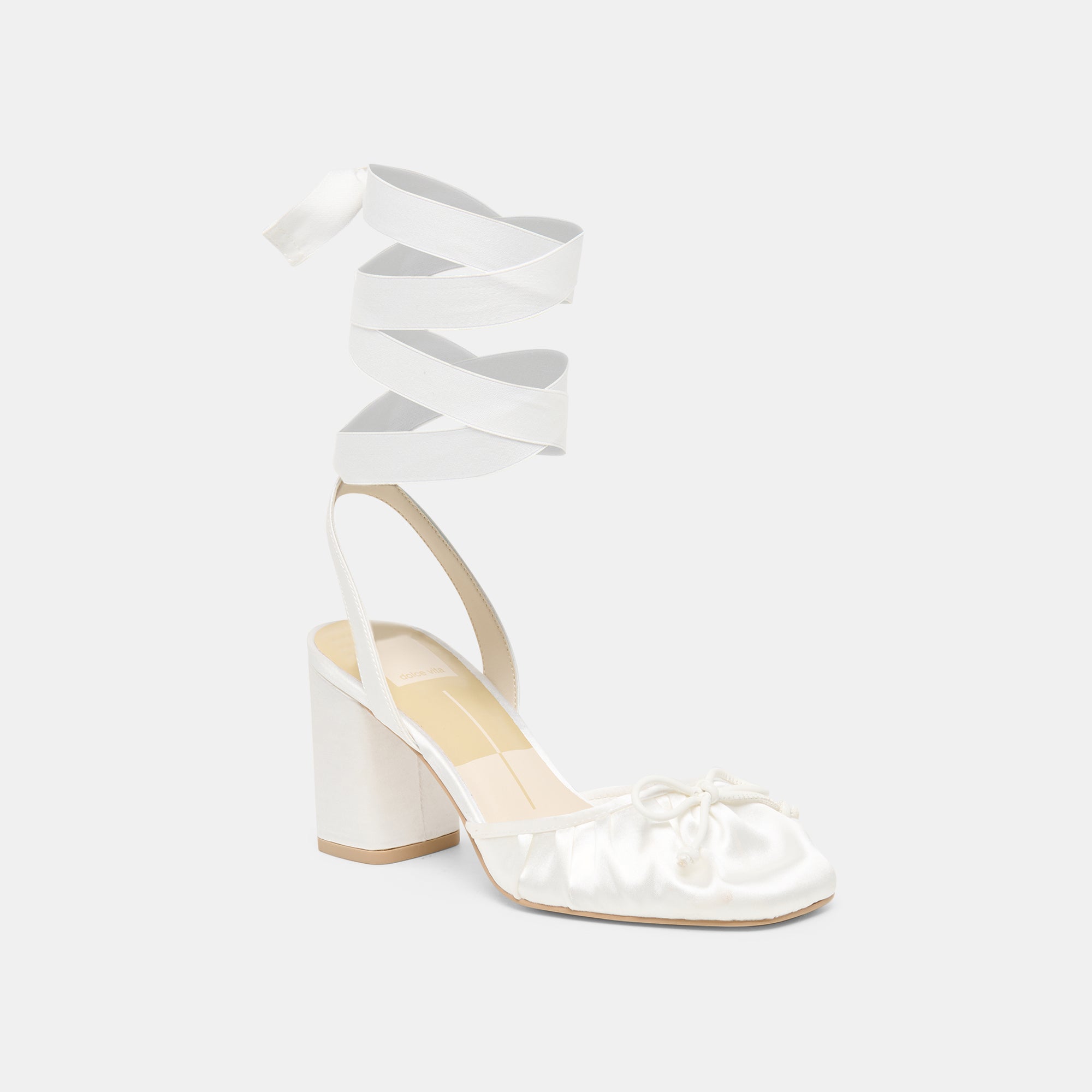 Tisha True White Satin Heels / Dolce Vita
