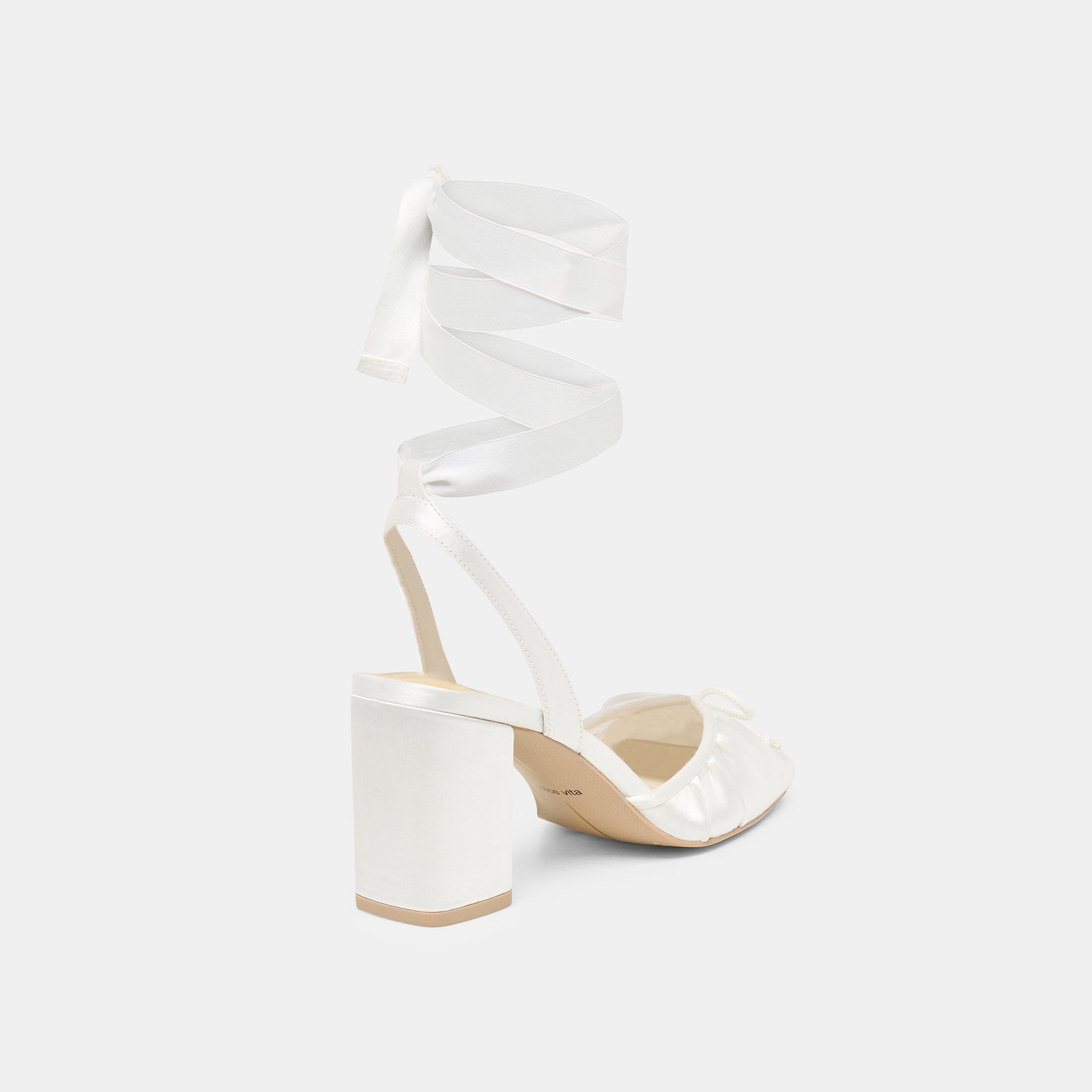 Tisha True White Satin Heels / Dolce Vita