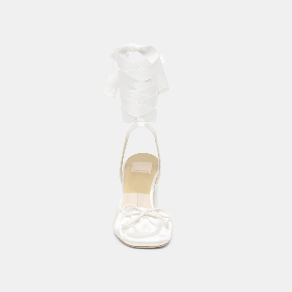 Tisha True White Satin Heels / Dolce Vita