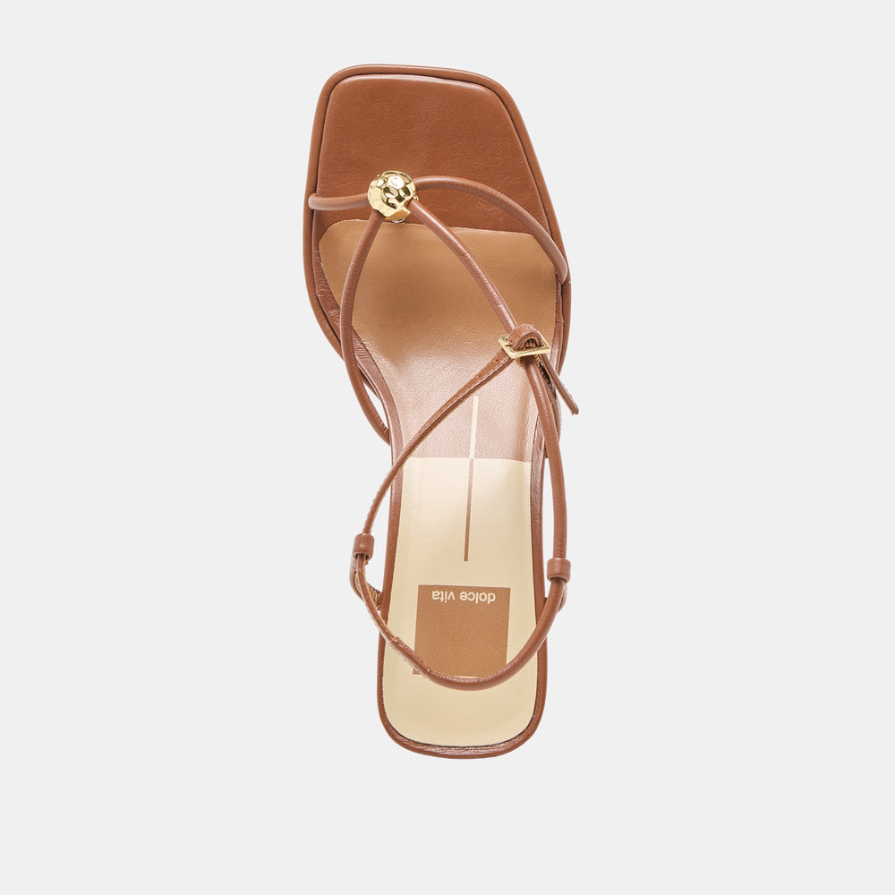 Mylee Cognac Leather Heels / Dolce Vita