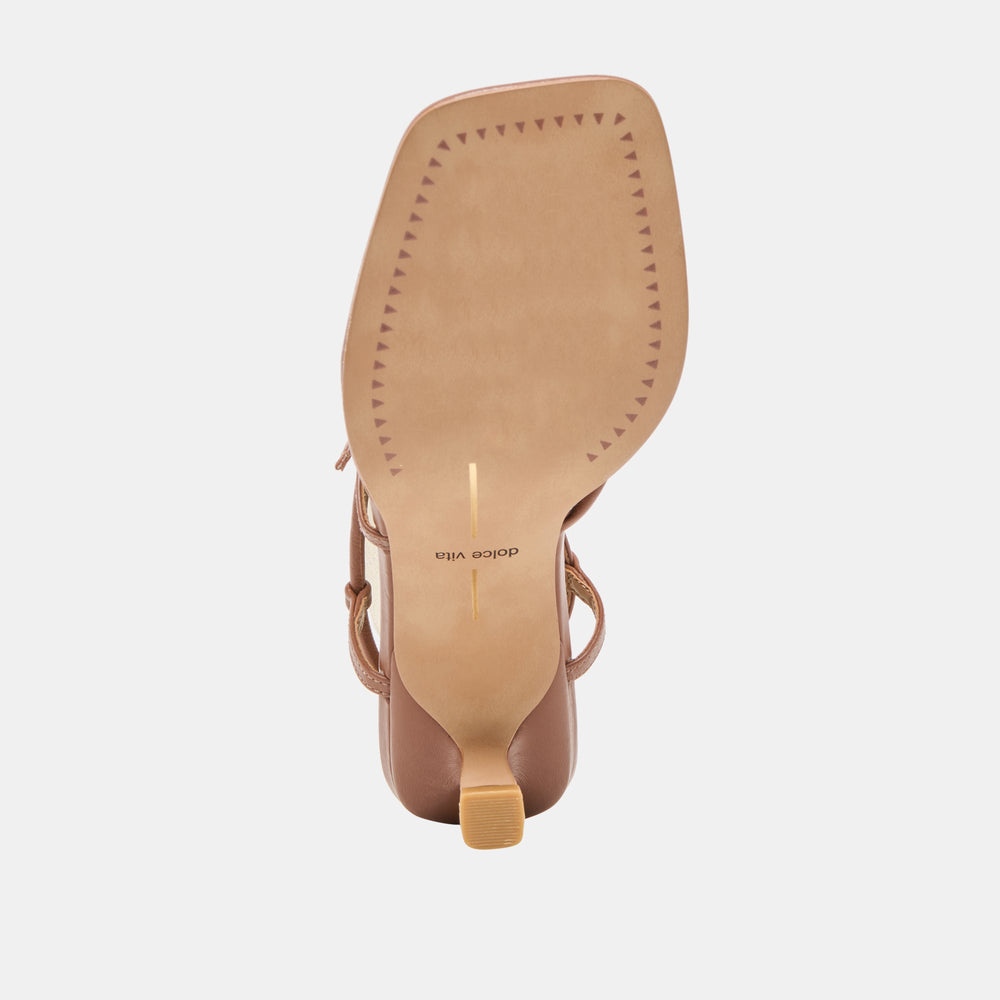 Mylee Cognac Leather Heels / Dolce Vita