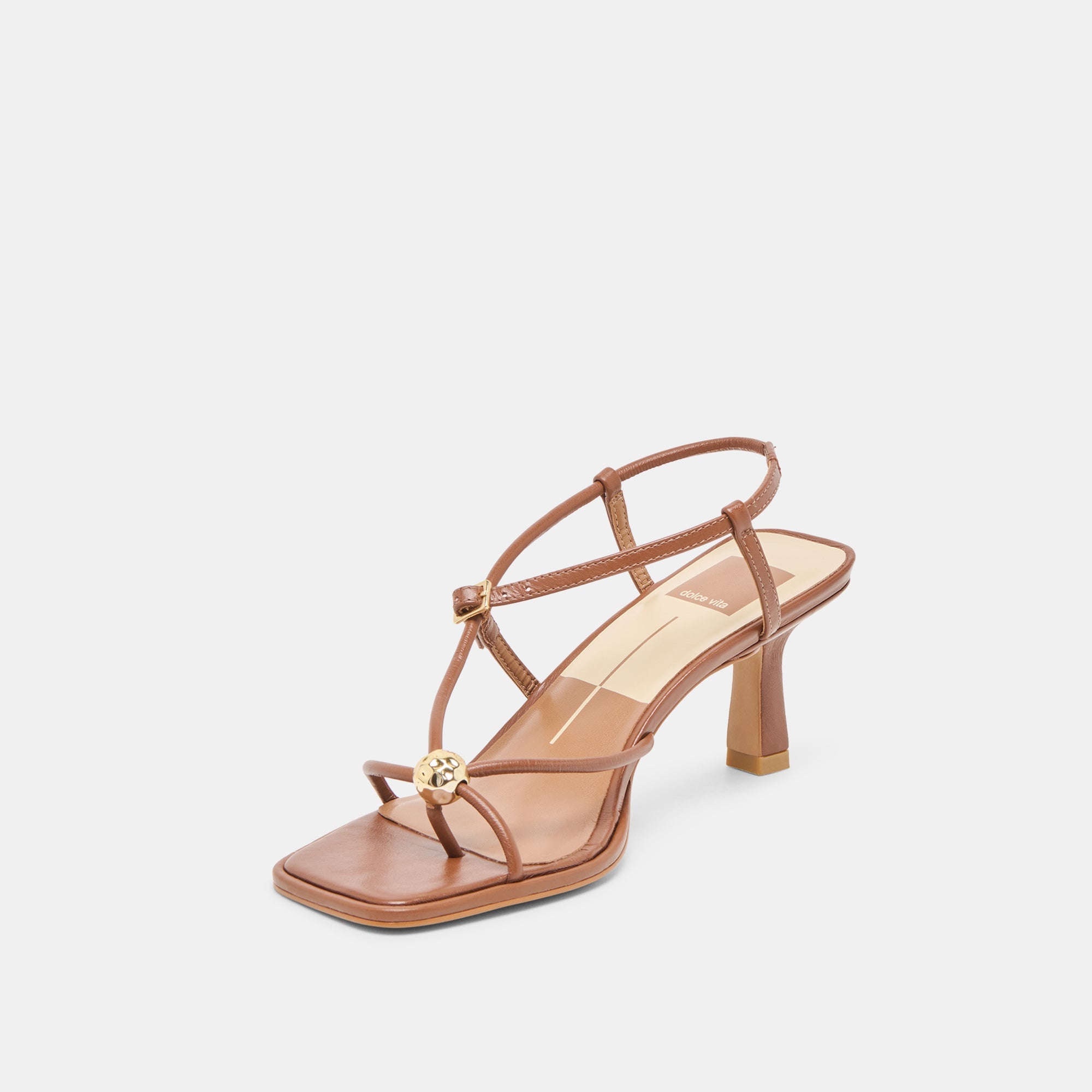 Mylee Cognac Leather Heels / Dolce Vita