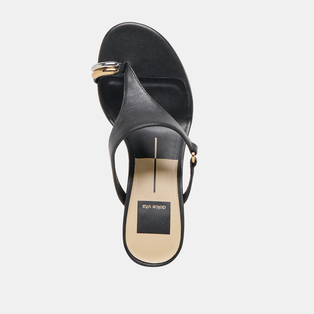 Derrel Black Leather Heels / Dolce Vita
