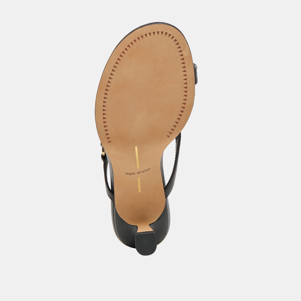 Derrel Black Leather Heels / Dolce Vita