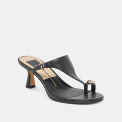 Derrel Black Leather Heels / Dolce Vita