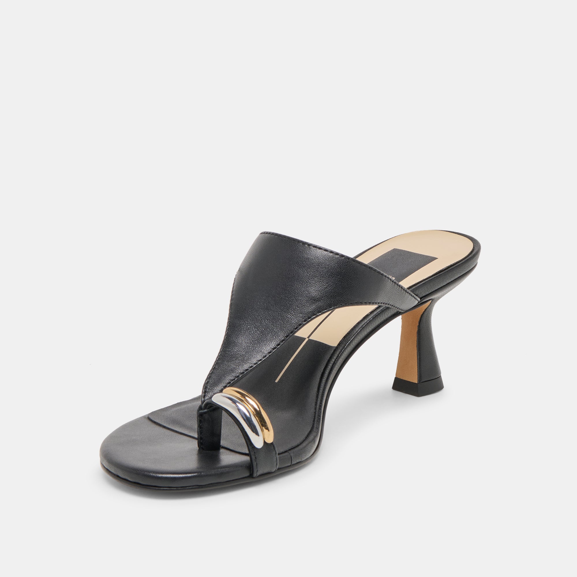 Derrel Black Leather Heels / Dolce Vita