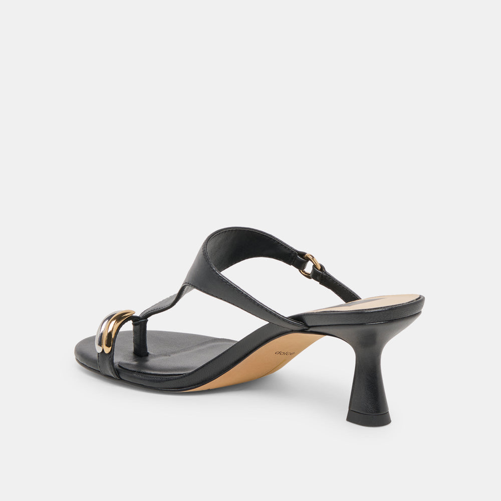 Derrel Black Leather Heels / Dolce Vita