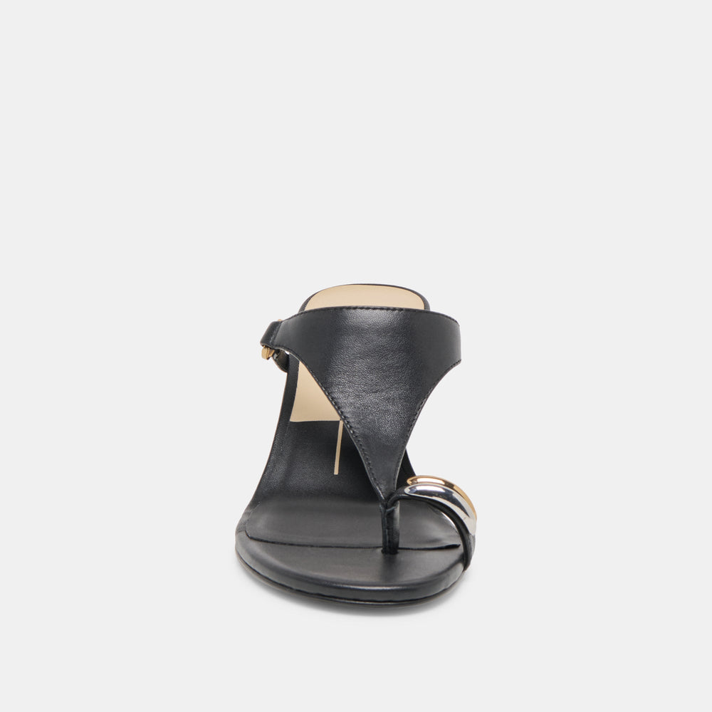 Derrel Black Leather Heels / Dolce Vita