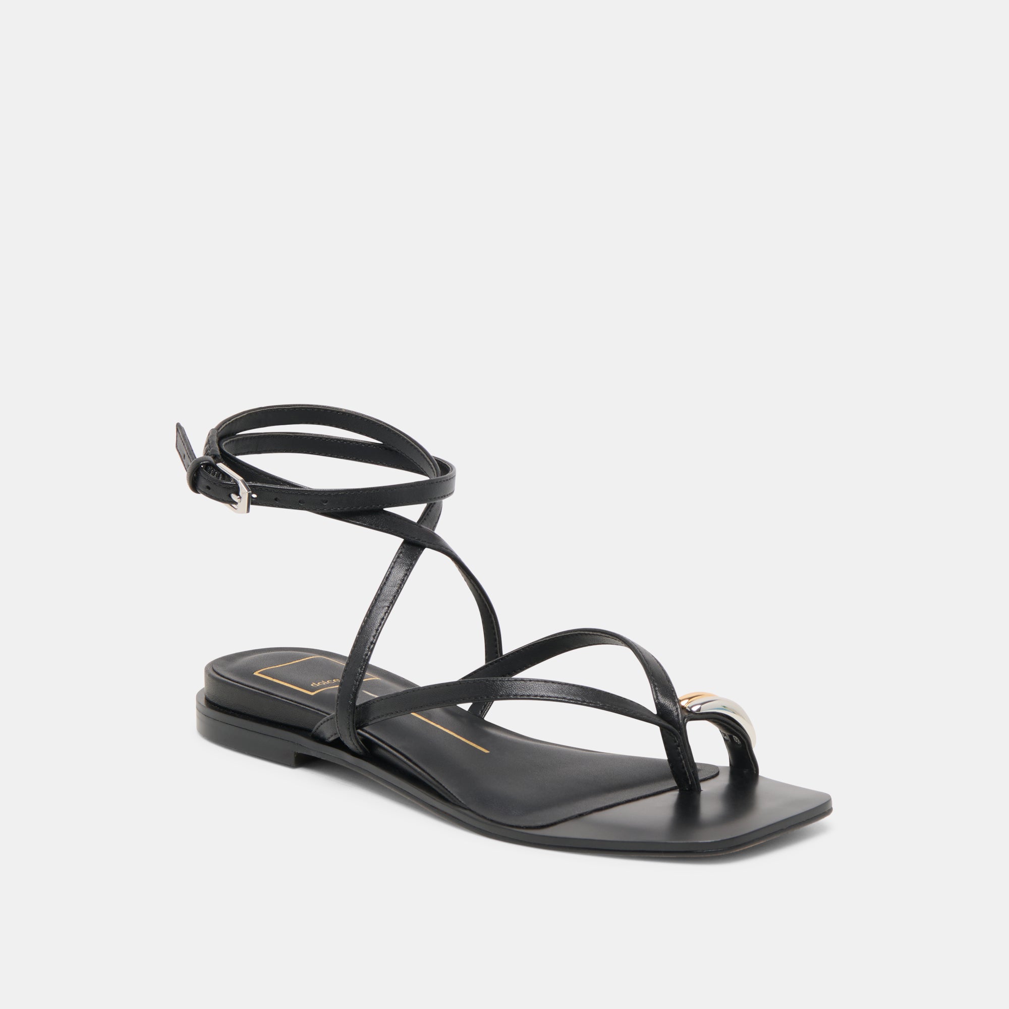 Tyrice Black Leather Sandals / Dolce Vita