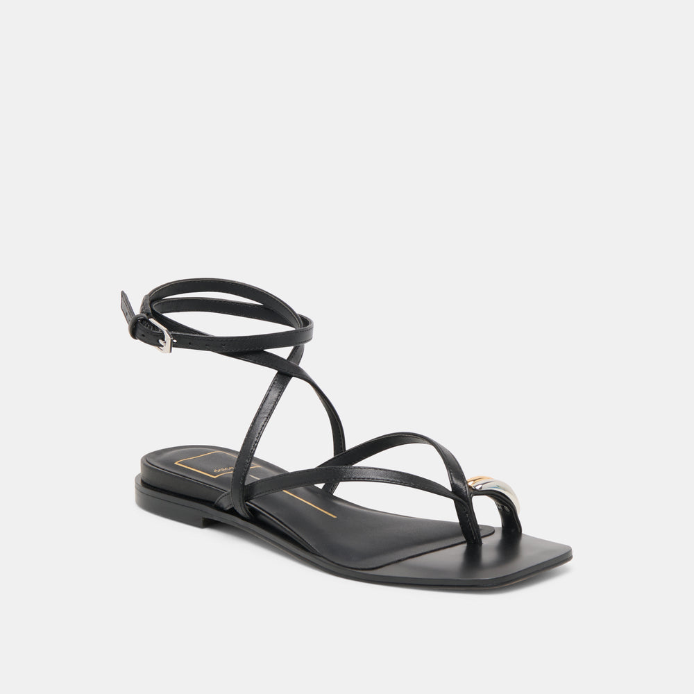 Tyrice Black Leather Sandals / Dolce Vita
