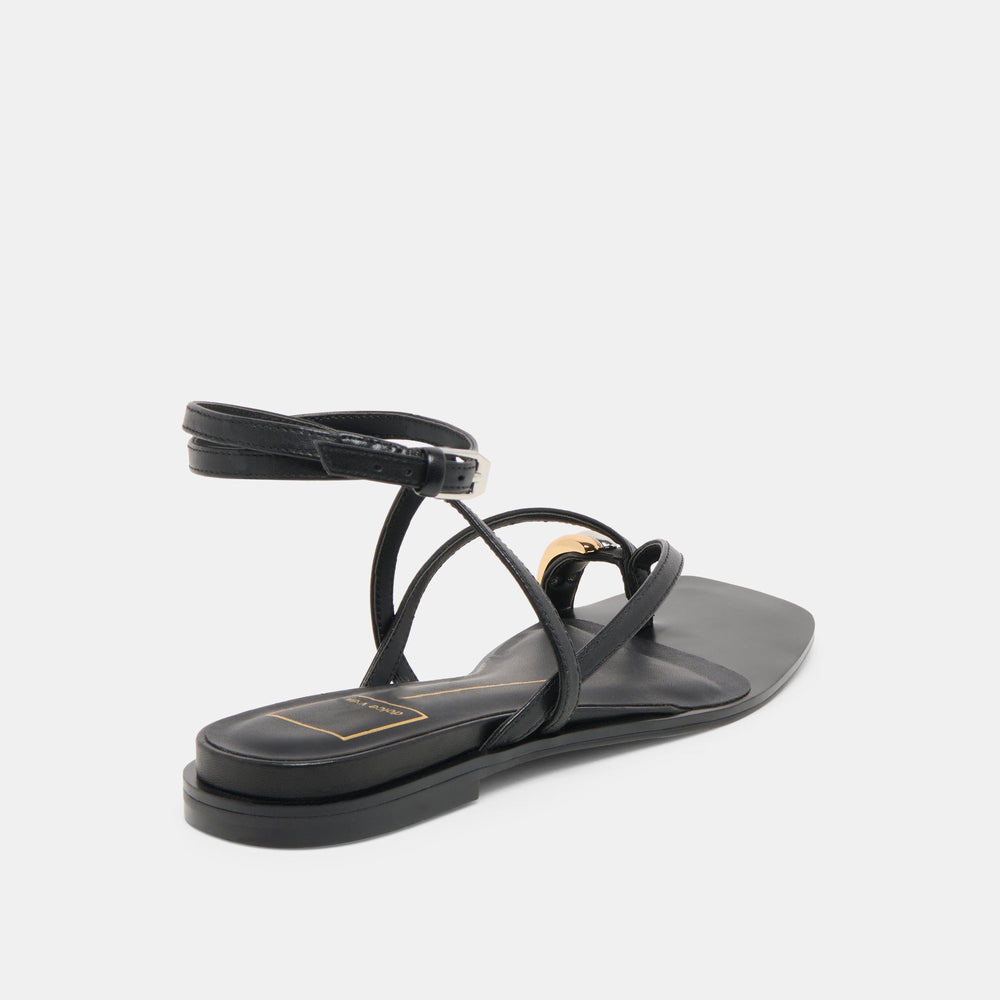 Tyrice Black Leather Sandals / Dolce Vita