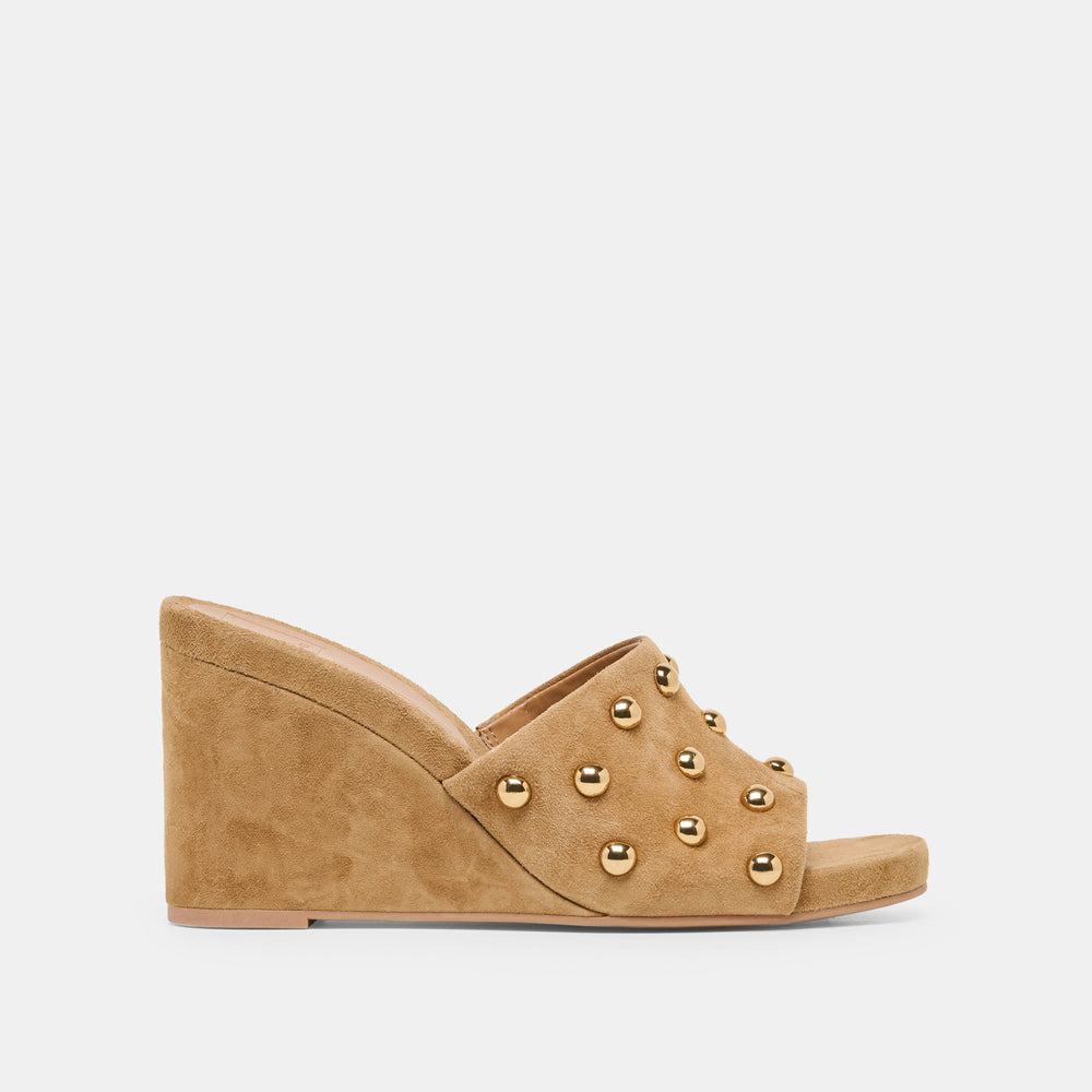 Holta Stud Lt Brown Suede Wedges / Dolce Vita