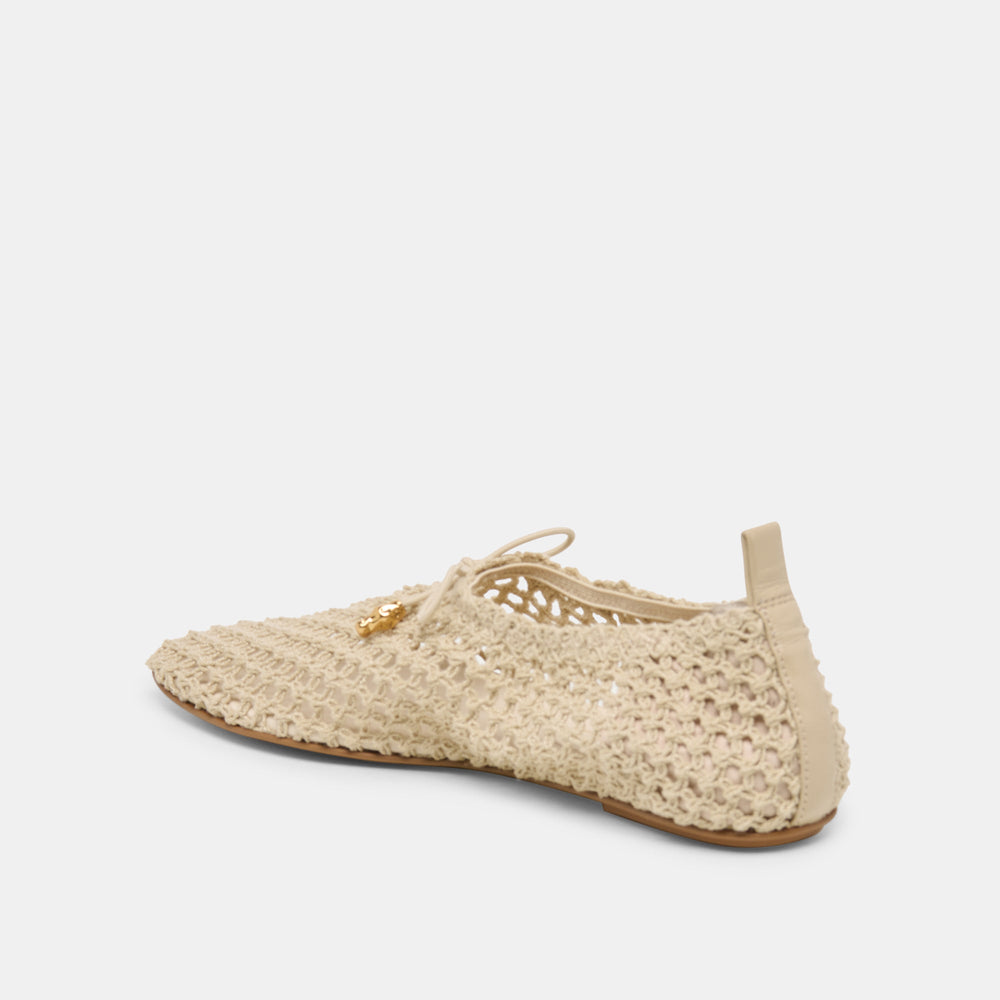 Kaylyn Oatmeal Crochet Flats / Dolce Vita