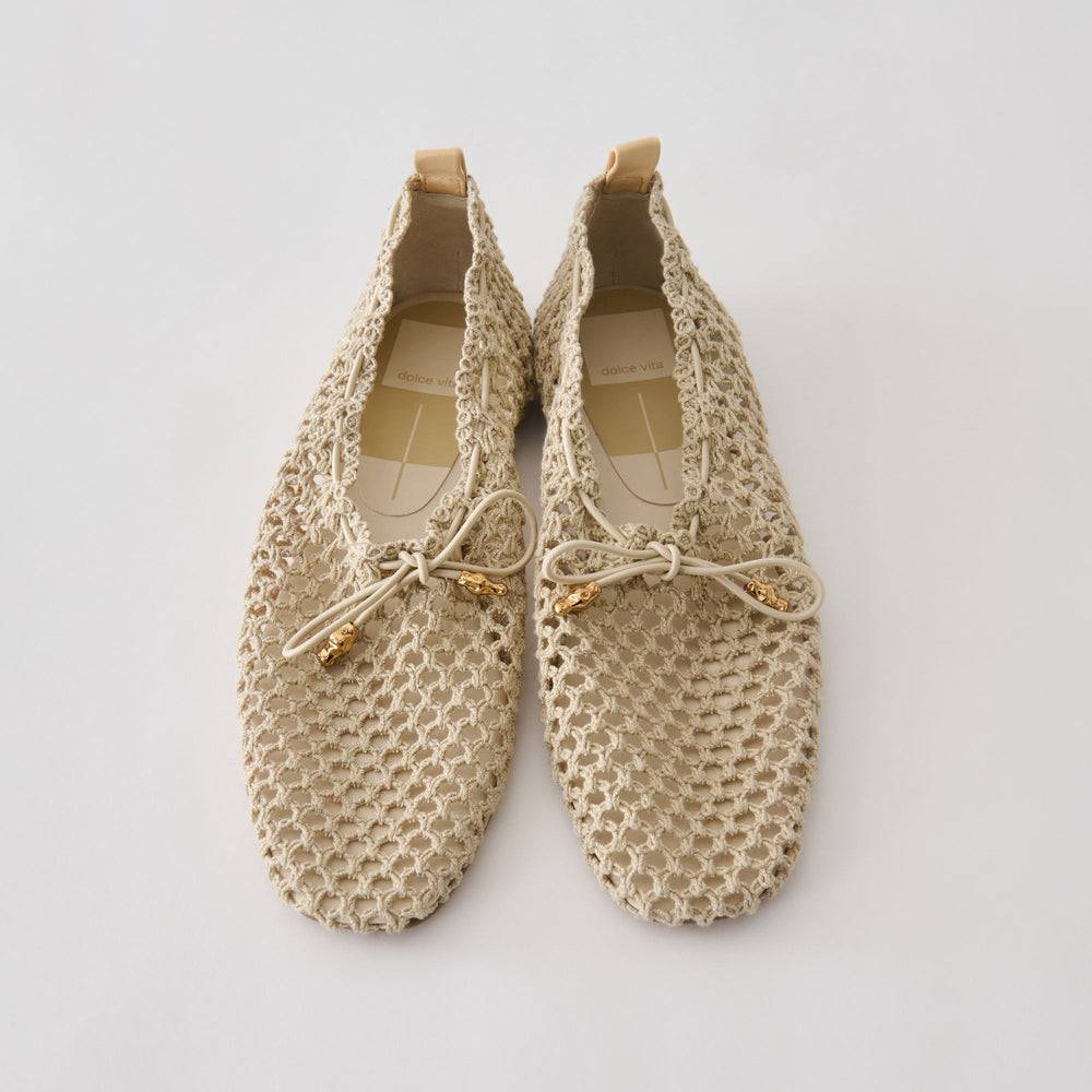 Kaylyn Oatmeal Crochet Flats / Dolce Vita