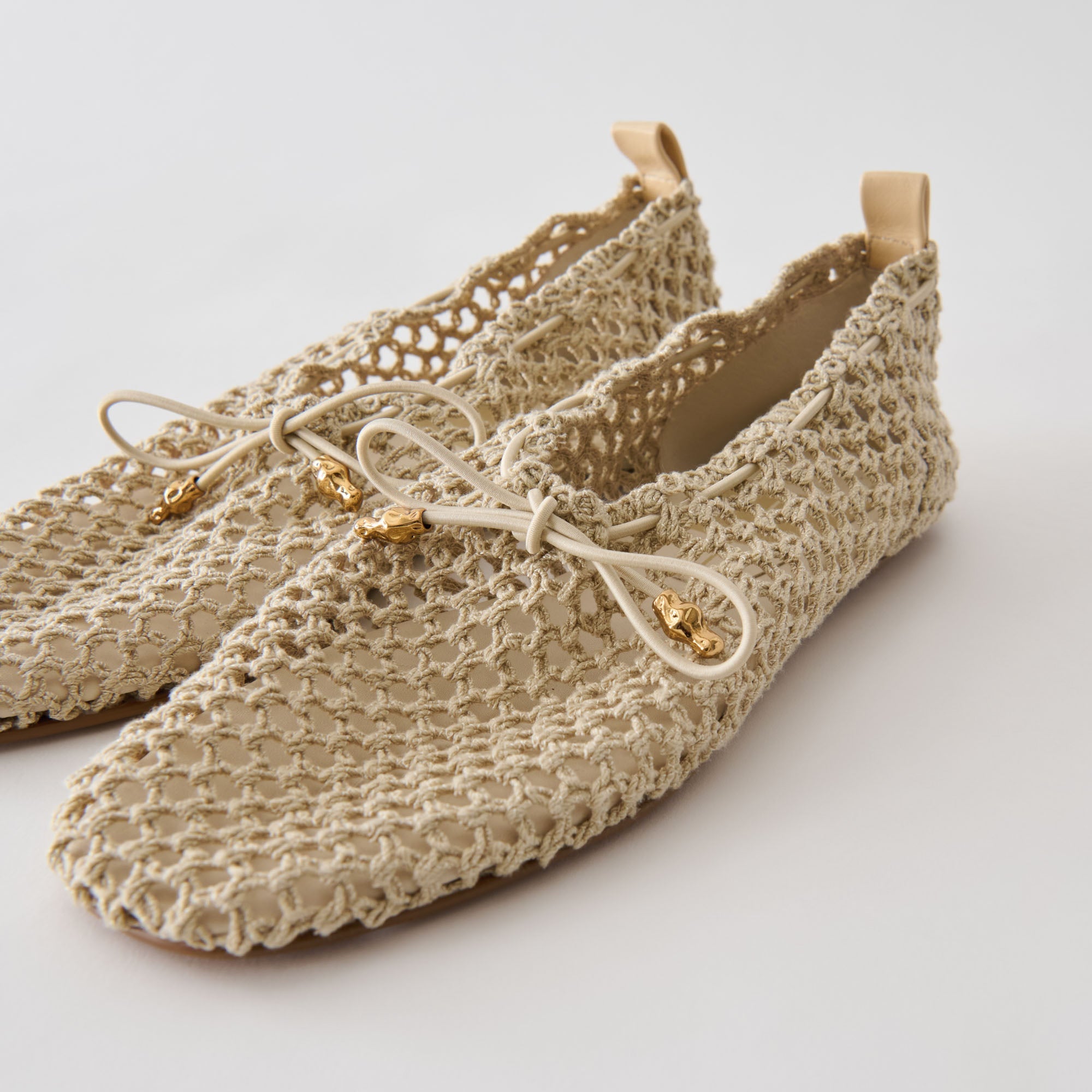 Kaylyn Oatmeal Crochet Flats / Dolce Vita