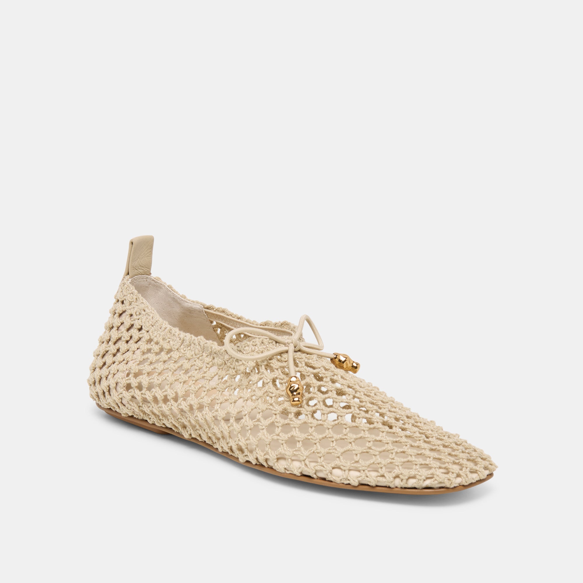 Kaylyn Oatmeal Crochet Flats / Dolce Vita