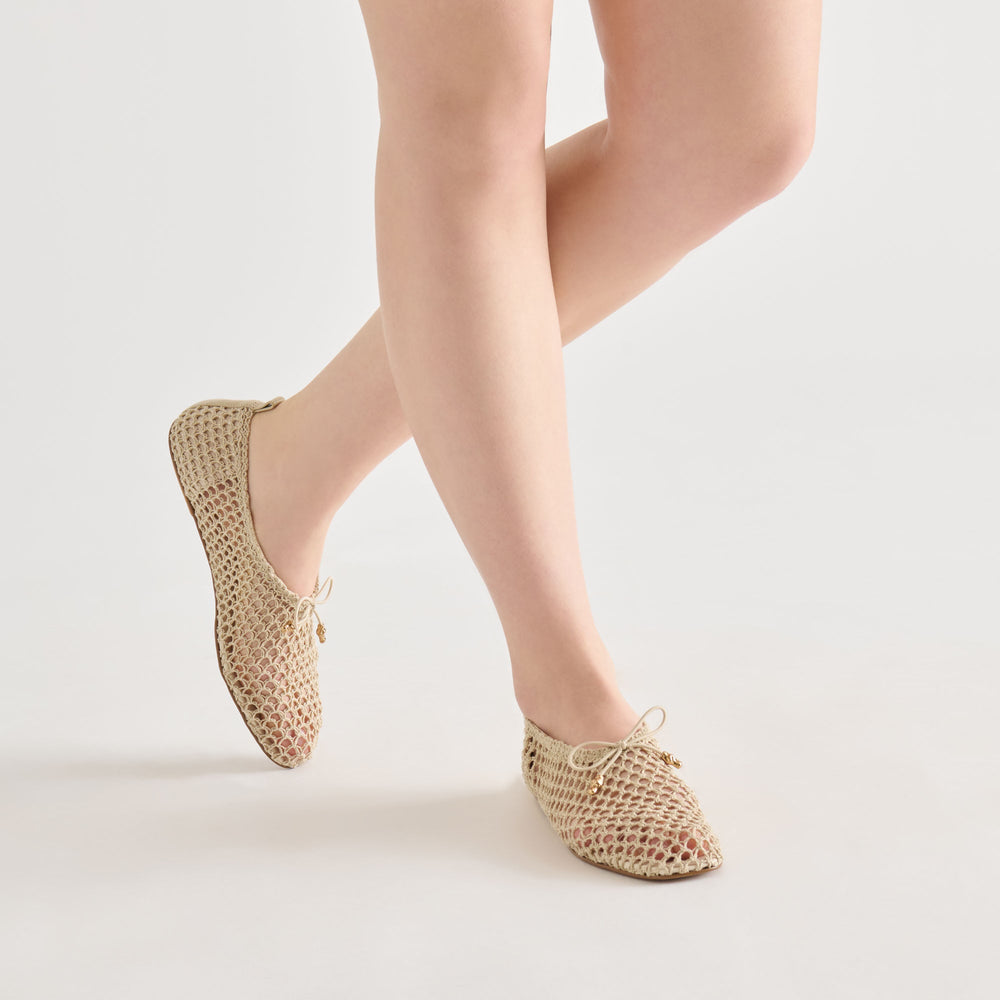 Kaylyn Oatmeal Crochet Flats / Dolce Vita