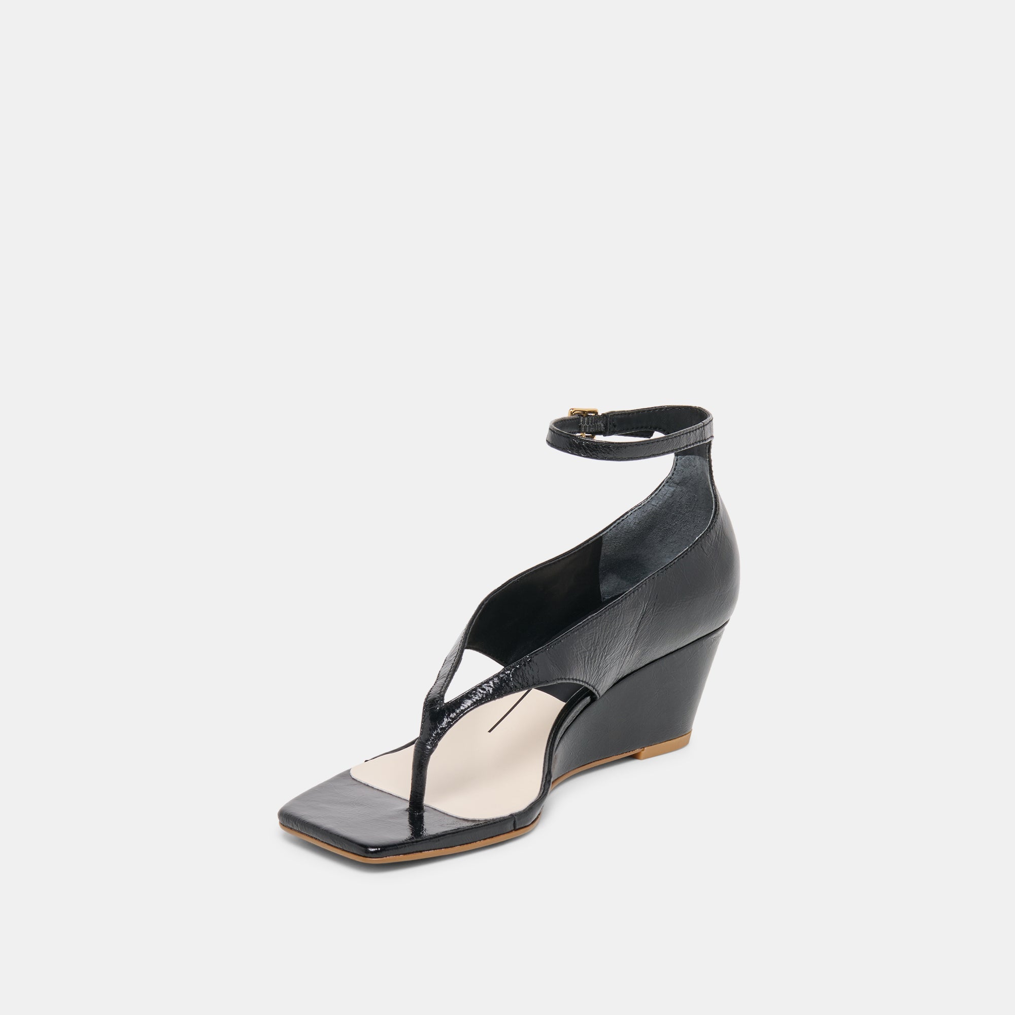 Quinny Black Leather Wedges / Dolce Vita