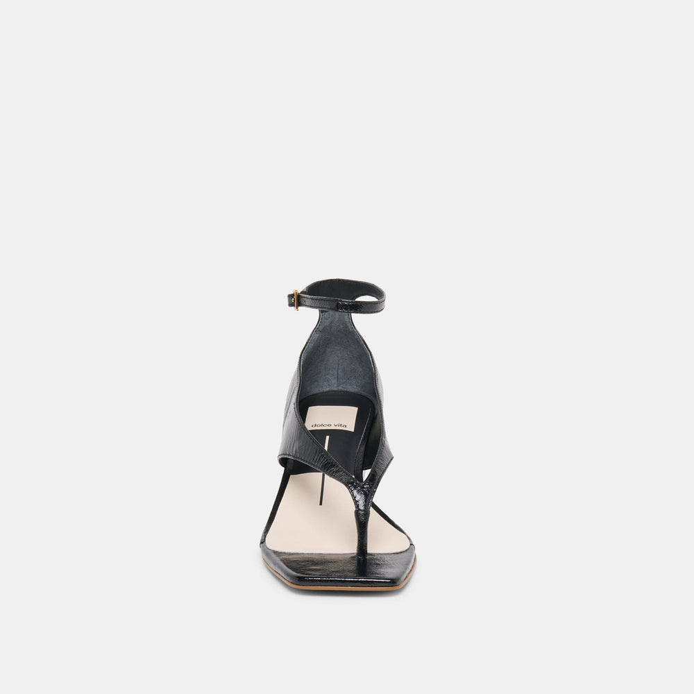 Quinny Black Leather Wedges / Dolce Vita
