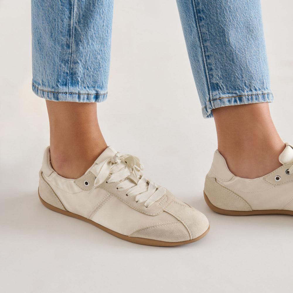 Dakoda Off White Satin Sneakers / Dolce Vita